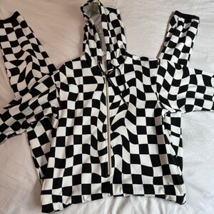 Checkered Black and White Women's Hoodie